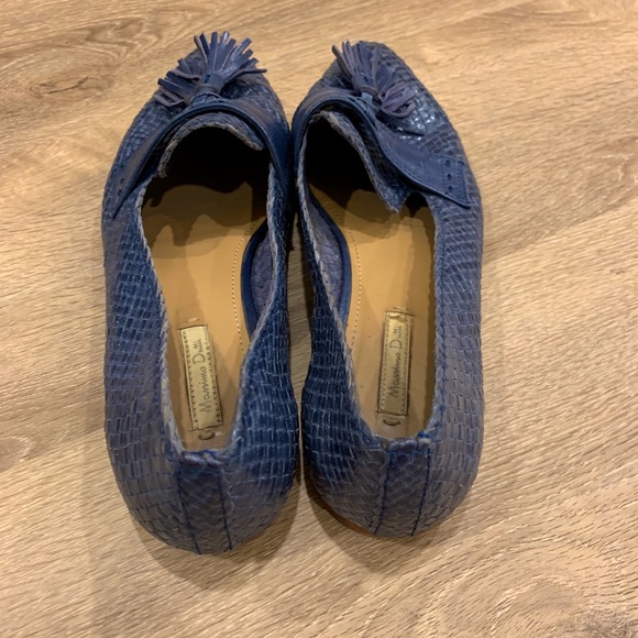Massimo Dutti blue braided leather loafers with tassel detail - Picture 3 of 6